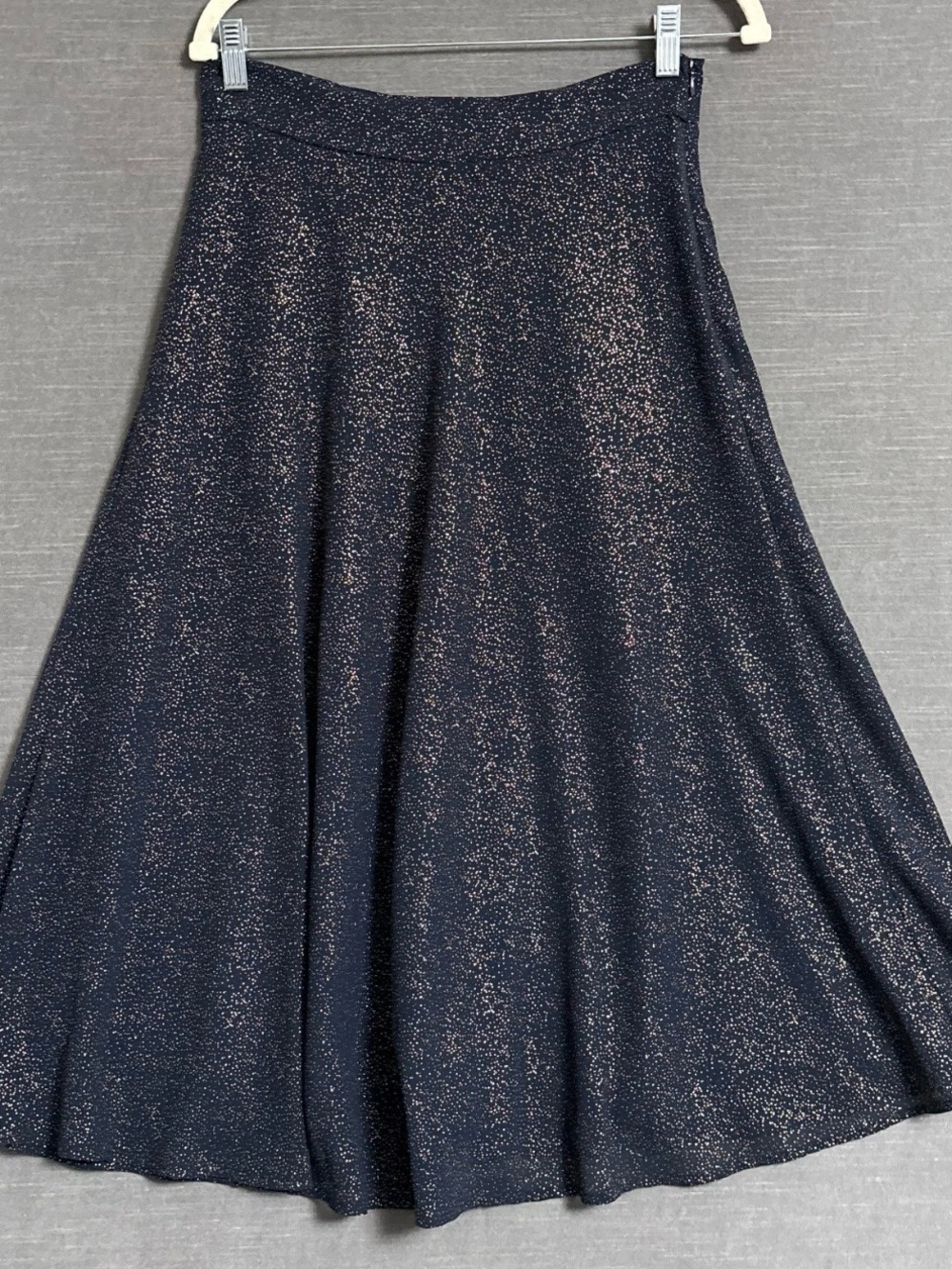 Sparkle Navy A-Line Midi Skirt